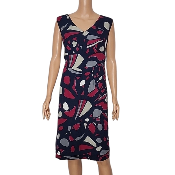 George Mark Eisen  Knee Length Dress Womens Size 16 Multicolored Abstract Casual - Picture 9 of 9